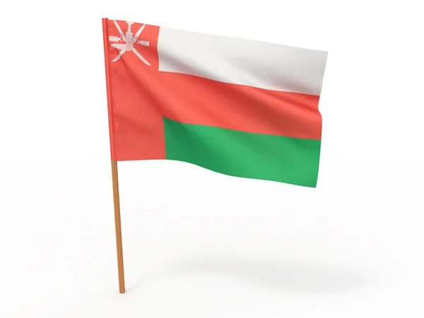 Bandiera sventola nel vento.Oman — Foto Stock