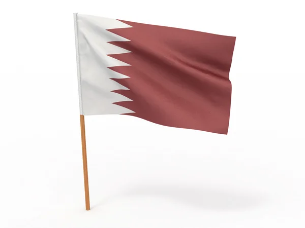 在风中飘扬的旗帜。卡塔尔 — 图库照片
