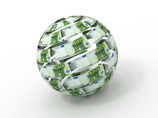 stock image Sphere from euro on white isolated background. 3d