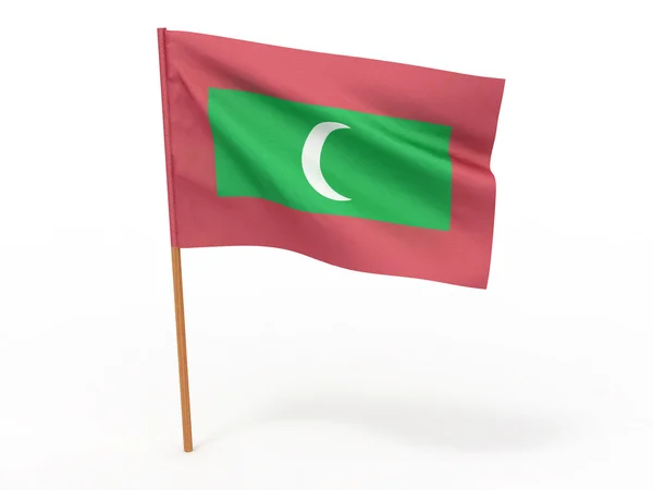 Bandeira a tremer ao vento. Maldivas — Fotografia de Stock
