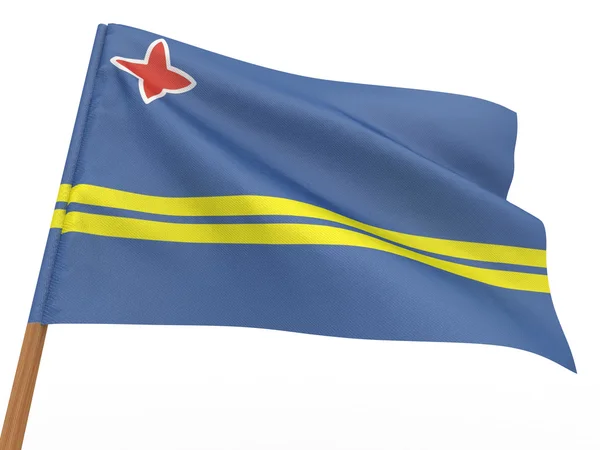 Flaga na wietrze. Aruba — Zdjęcie stockowe