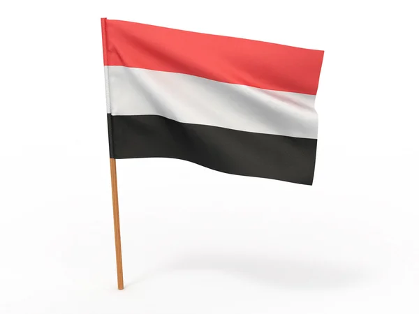 在风中飘扬的旗帜。也门 — 图库照片