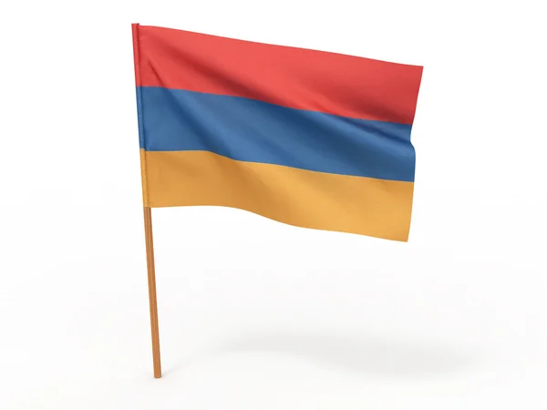 在风中飘扬的旗帜。亚美尼亚 — 图库照片