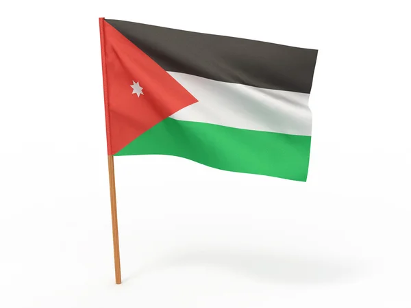 Vlajka vlající ve větru. Jordánsko — Stock fotografie