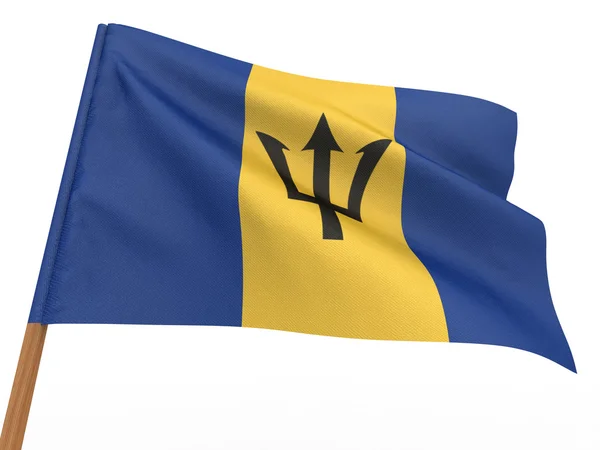Flag fluttering in the wind. Barbados — Stock Photo, Image