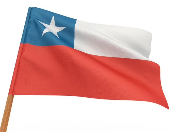 Флаг развевается на ветру. Чили — стоковое фото