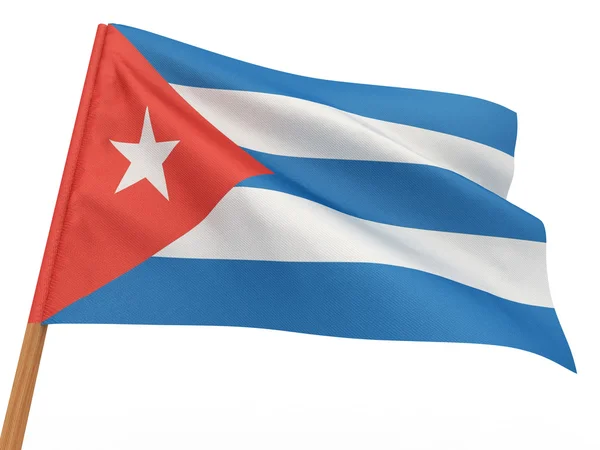 Flaggan fladdrar i vinden. Kuba — Stockfoto