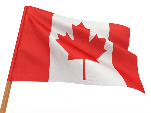 Rüzgarda çırpınan bayrak. Kanada — Stok fotoğraf
