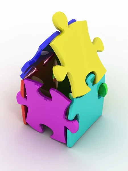Dům od puzzle — Stock fotografie