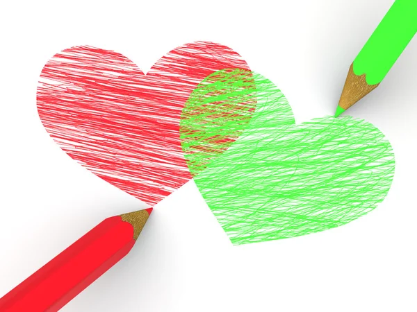 Tužky, zobrazující srdce — Stock fotografie