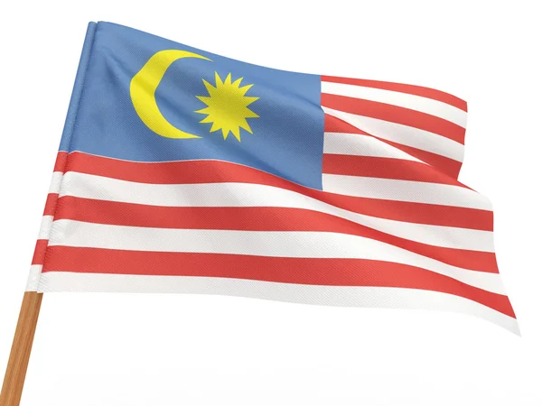 Bandeira a tremer ao vento. Malásia — Fotografia de Stock