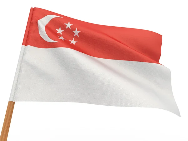 Flag fluttering in the wind. Singapore — Stock Photo, Image