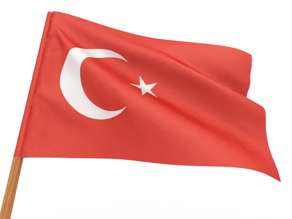 Rüzgarda çırpınan bayrak. Türkiye — Stok fotoğraf