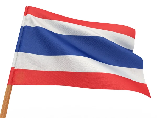 Bandeira a tremer ao vento. Tailândia — Fotografia de Stock