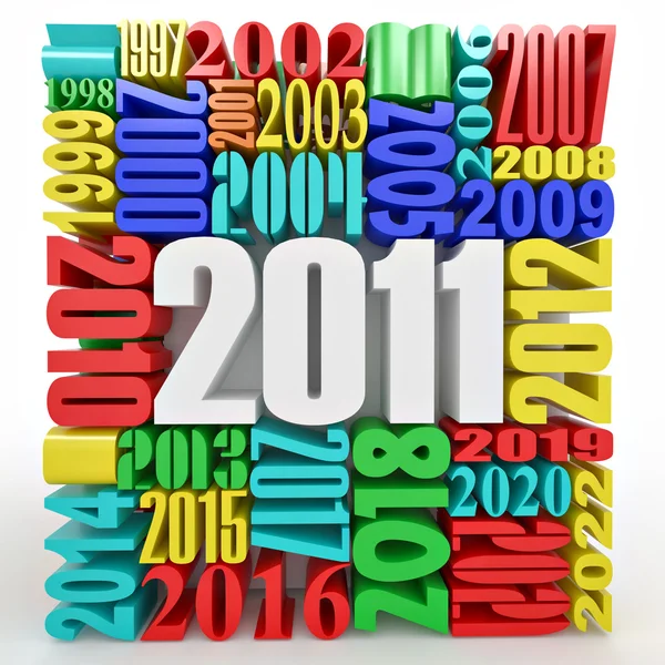 New year 2011. Cube consisting of the numbers — Stock Photo, Image