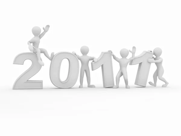 Новий рік. Чоловіки з цифрами 2011 — стокове фото