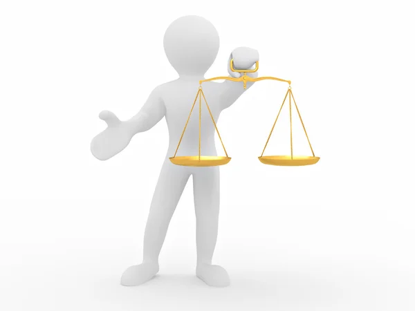 Man with scale. Symbol of justice — Stock Photo, Image