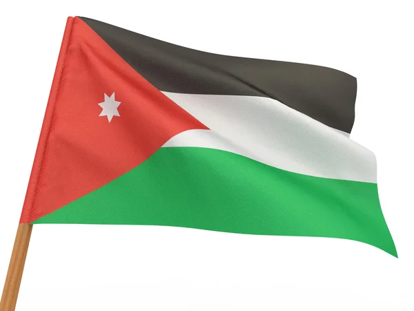 Vlajka vlající ve větru. Jordánsko — Stock fotografie