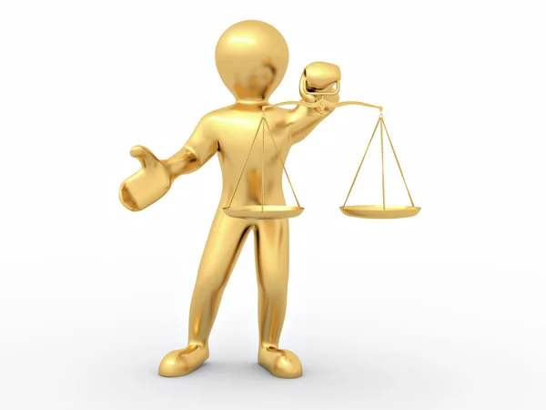 Man with scale. Symbol of justice — Stock Photo, Image
