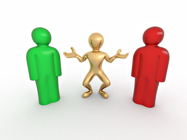 Кого ты выберешь? Мужчина с двумя статуэтками
.