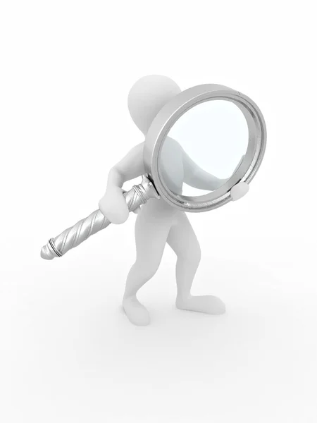 Searching. Men with loupe. — Stock Photo, Image