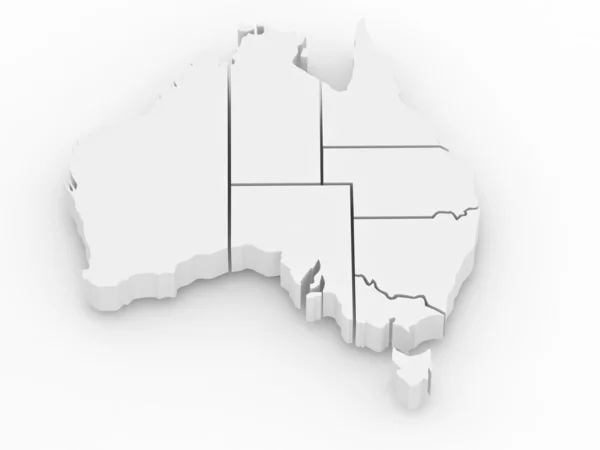 Dreidimensionale Karte von Australien — Stockfoto