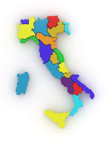 Tredimensionell karta över Italien. 3D — Stockfoto