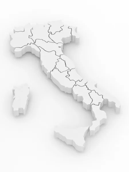 Three-dimensional map of Italy. 3d — Stock Photo, Image