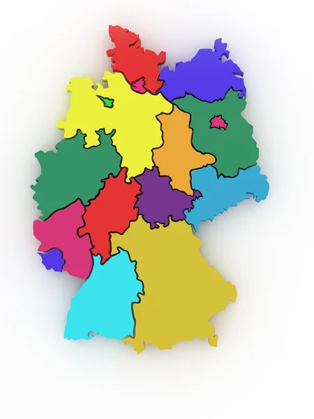 Three-dimensional map of Germany. 3d — Stock Photo, Image
