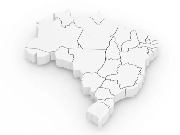 Mapa tridimensional de Brasil. 3d — Foto de Stock