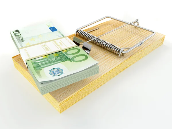 Euro ile fare kapanı — Stok fotoğraf