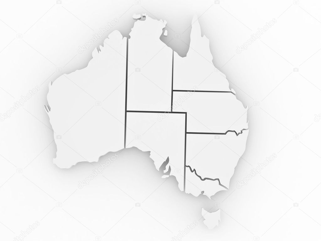 オーストラリアの 3次元地図 ストック写真 C Maxxyustas