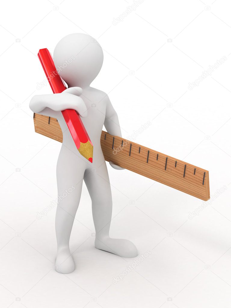 Men with yardstick and pencil