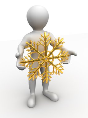 Man with snowflakes clipart