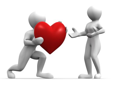 Men with heart clipart