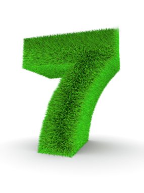 Number seven from grass clipart