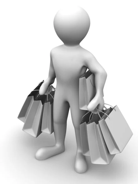 Mężczyzna z torbami na zakupy — Zdjęcie stockowe