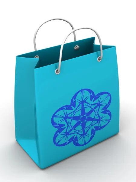 Τσάντα για ψώνια με νιφάδα χιονιού — Φωτογραφία Αρχείου