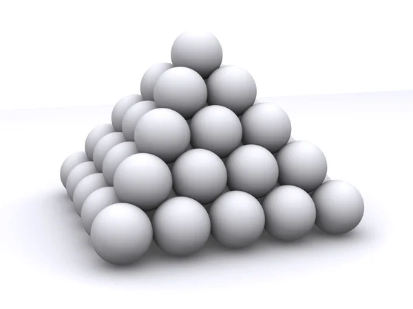 A golyók-piramis. 3D — Stock Fotó
