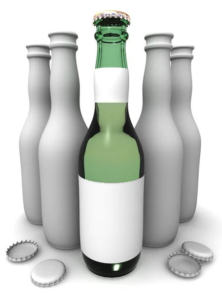 Five botles of beer — Stock Photo, Image