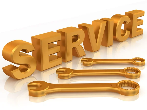 Text SERVICE with three spanners — Stock Photo, Image