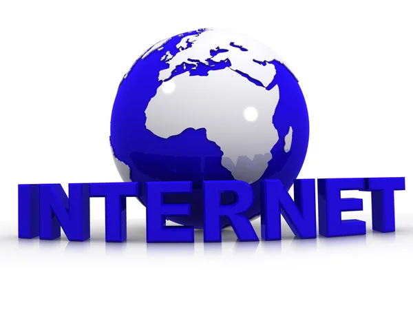 Texto INTERNETcom a terra — Fotografia de Stock