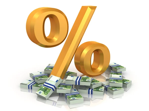 Percent with euro — Stok fotoğraf