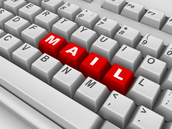 Keyboard. Mail — Stock Photo, Image