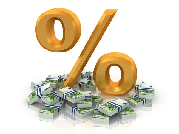 Percentagem com o euro — Fotografia de Stock
