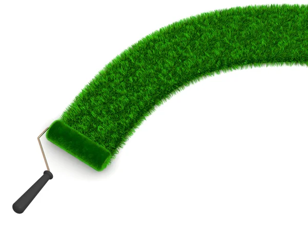 Grass with Rollerbrush — Stock Photo, Image