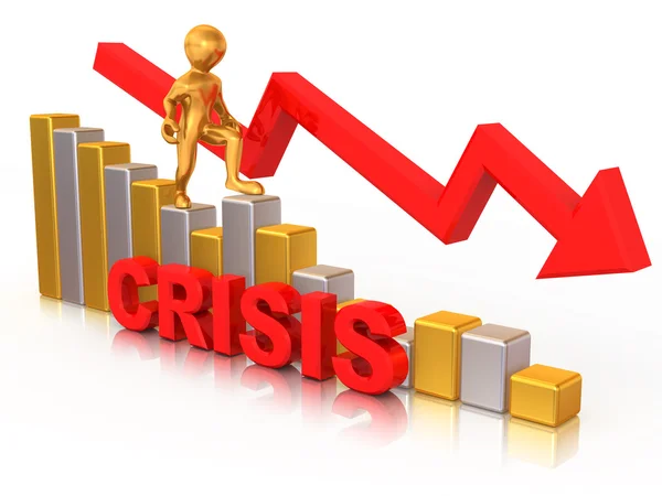 Homem no diagrama. Crise — Fotografia de Stock
