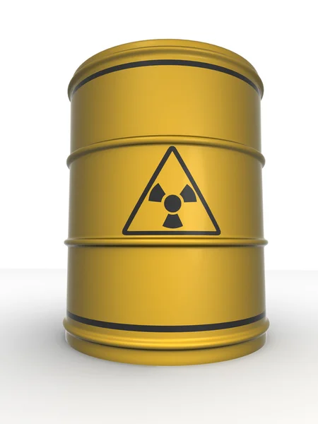 Barrel with sign Radiation. 3d — Stock Photo, Image