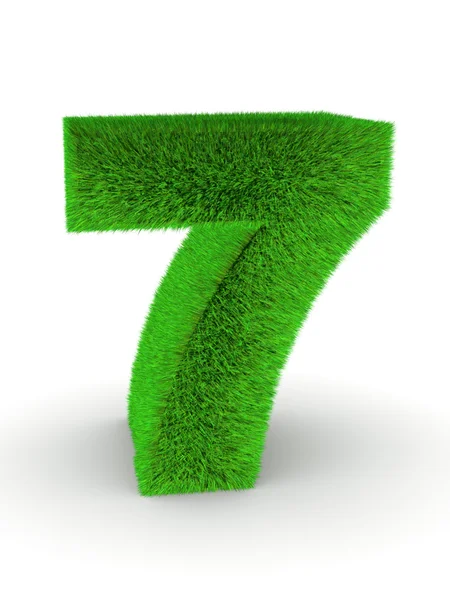 Number seven from grass — Stock Photo, Image