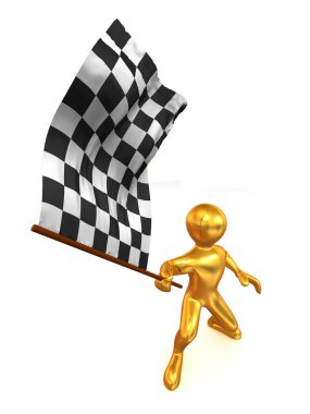 Men with checkered flag clipart